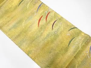 アンティーク　引箔　傘に色紙散らし模様織り出し袋帯（材料）